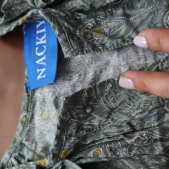 Nackiye Top Grand Bazaar In Aqua Peacoack 38 Sz US 6 Missing Pin READ - Picture 8 of 8